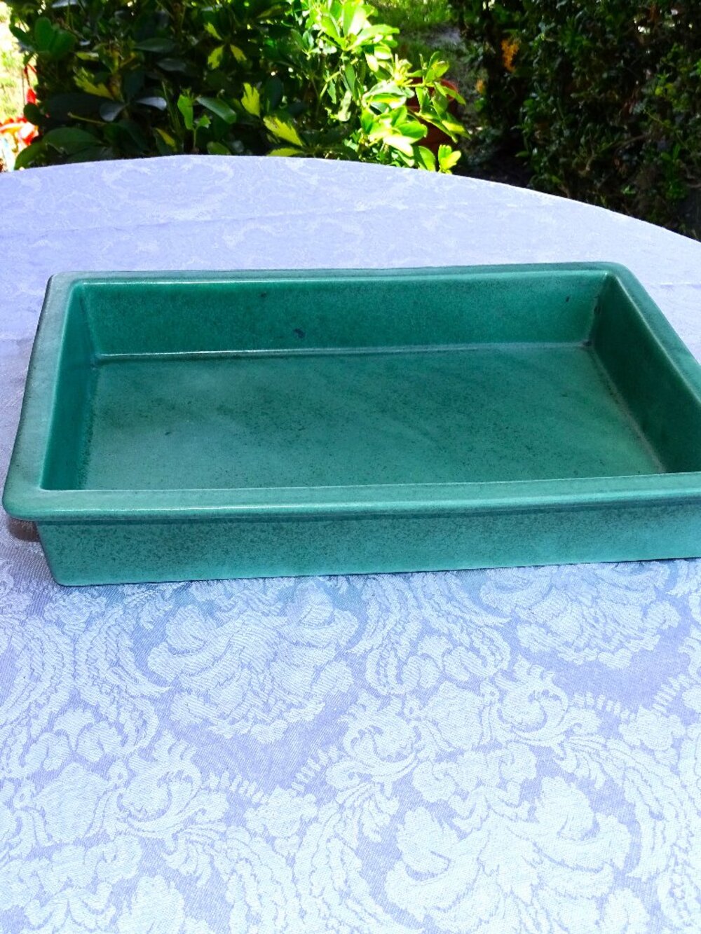 Rare Green Royal Haeger Rectangle Container 12" x 2 1/2"  RG 104